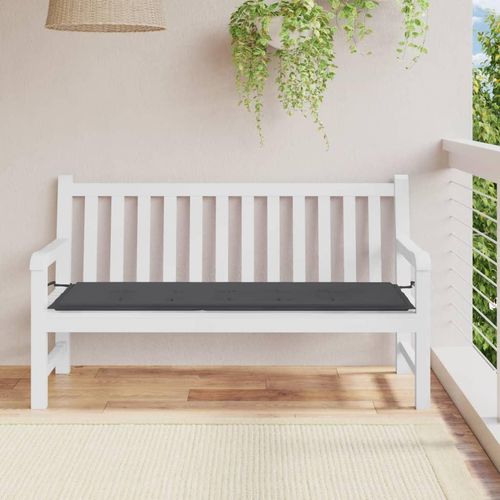Gartenbank-Auflage Blattmuster Oxford-Gewebe | Farbe: Anthrazit | Größe: 150 x 50 x 3 cm