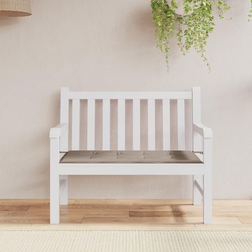 Gartenbank-Auflage Blattmuster Oxford-Gewebe | Farbe: Taupe | Größe: 100 x 50 x 3 cm