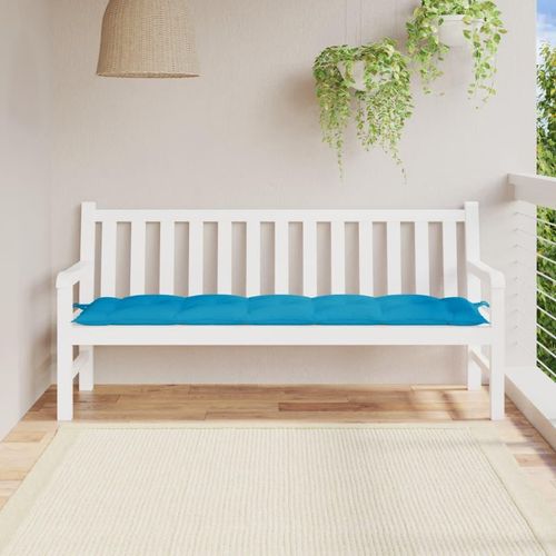 Gartenbank-Auflage Stoff | Farbe: Hellblau | Größe: 180 x 50 x 7 cm