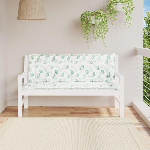 Gartenbank-Auflagen 2 Stk. Blau&Weiß Gestreift 120X50X7Cm Stoff | Farbe: Weiß und grün | Größe: 150 cm