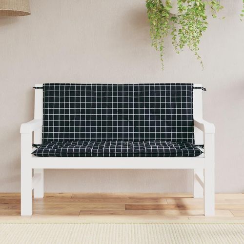 Gartenbank-Auflagen 2 Stk. Blau&Weiß Gestreift 120X50X7Cm Stoff | Farbe: Schwarz und Weiß | Größe: 120 cm