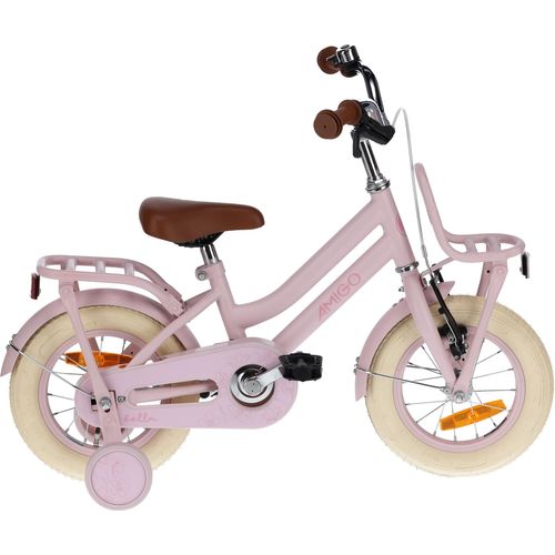 AMIGO Kinderfahrräder Mädchen Bella 12 Zoll 21 cm Mädchen Rücktrittbremse Rosa