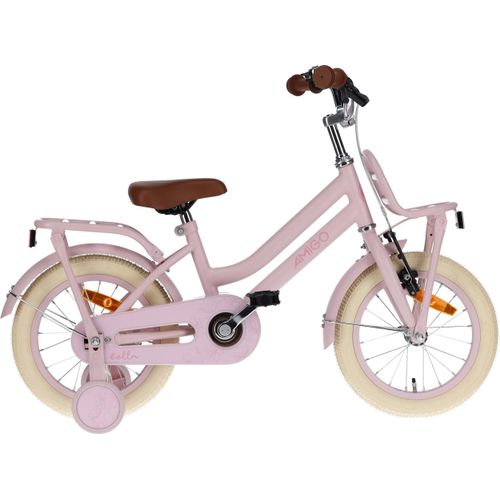 AMIGO Kinderfahrräder Mädchen Bella 14 Zoll 24 cm Mädchen Rücktrittbremse Rosa