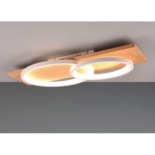 LED Deckenleuchte BARCA dimmbar Holz Breite 75cm Weiß