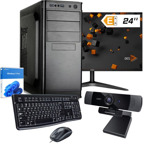 dcl24 Office PC Set komplett i3 14100, UHD Grafik 730 - 500GB SSD, 16GB DDR5, 4x4.7 GHz, WLAN, 24