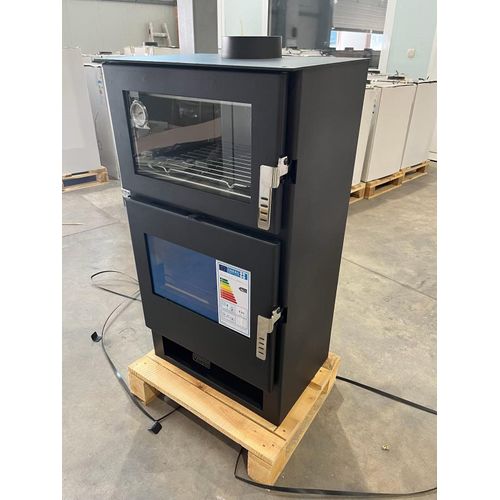 Kaminofen modern model F inox, Energieeffizienz A 81.20%, 9 kW, 530 x 420 x 1000 mm