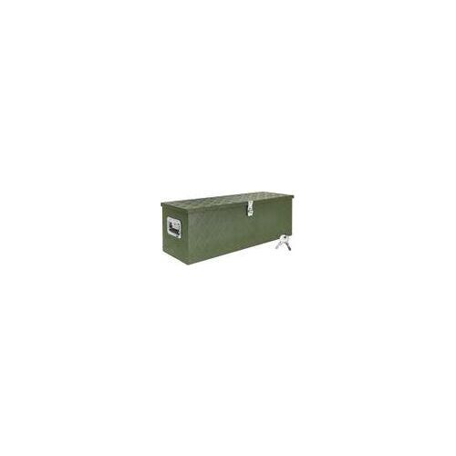 Deichselbox Grün Werkzeugkasten Truckbox Alu Box Anhänger Kiste mit Deckel Abschließbar Alubox Transportbox Werkzeugbox Aluminium Aufbewahrungsbox D100 trucky