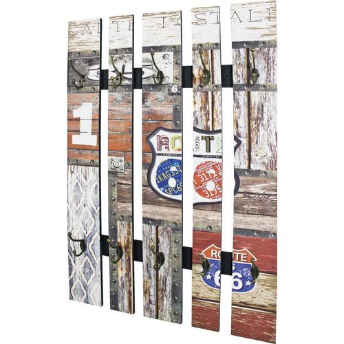 Carryhome Wandgarderobe , Mehrfarbig , Holzwerkstoff , 65x100x9 cm , Garderobe, Garderobenleisten & Garderobenhaken