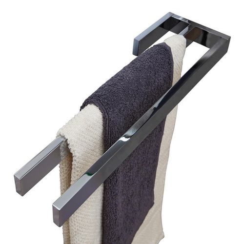 Novel Handtuchhalter , Chrom , Metall , eckig , 39.0x3x11 cm , Goldenes M , Badaccessoires, Duschzubehör, Handtuchhalter