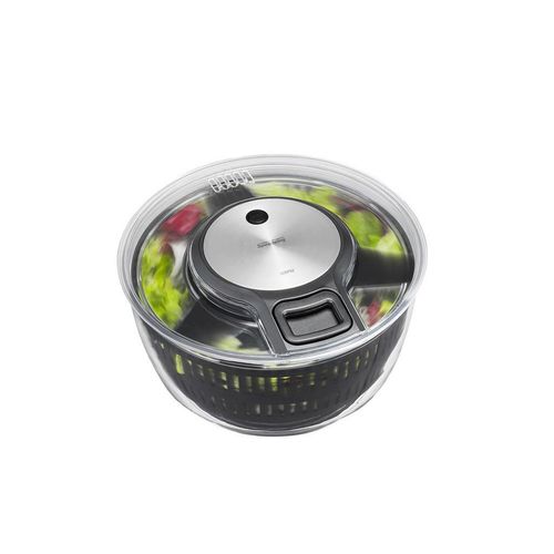 Gefu Salatschleuder , Schwarz, Silber , Metall, Kunststoff , 5 L , 15 cm , Kochen, Küchenhelfer, Salatschleuder