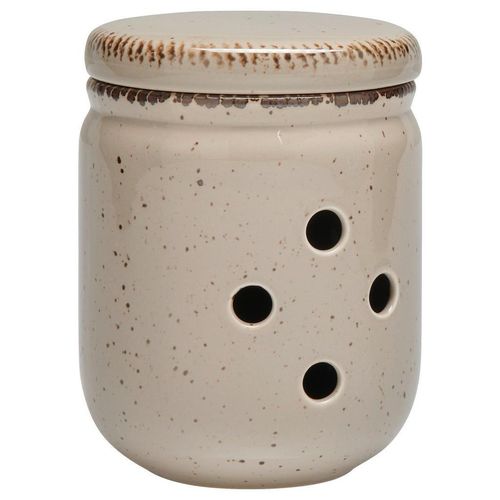 Landscape Vorratstopf , Taupe , Keramik , 13.5 cm , Lfgb, Handmade Quality , lebensmittelecht, Deckel , Küchenzubehör, Vorratsbehälter, Vorratsgläser