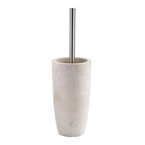 Aquanova Wc-Bürstenhalter Lux , Creme , Stein , 11.5x22 cm , mit Einsatz , Badezimmer, WC Ausstattung, WC Bürstengarnituren