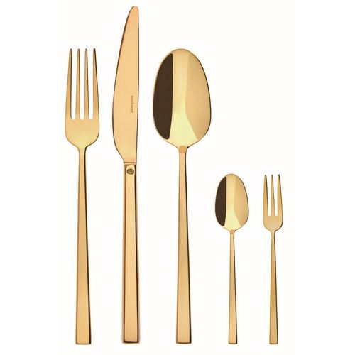 Sambonet Besteckset Rock , Gold , Metall , 60-teilig , lebensmittelecht , Essen & Trinken, Besteck, Besteck-Sets