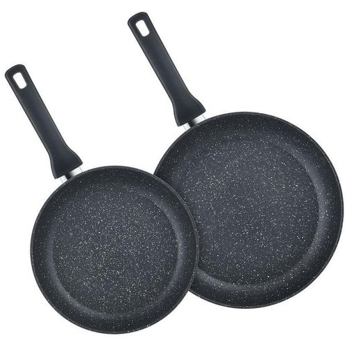 Berndes Pfannenset Lucca , schwarz , Metall , 2-teilig , 28x10x48 cm , kratzfest , Kochen, Pfannen, Pfannensets
