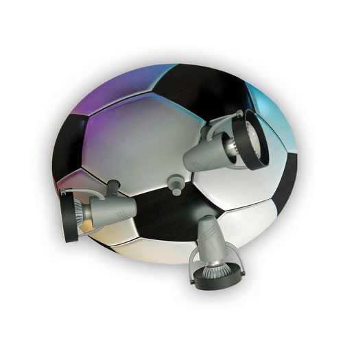 Xxxl Kinderdeckenleuchte Fußball , Weiß, Schwarz , Holz, Kunststoff , verstellbare Spotlights , Lampen & Leuchten, Innenbeleuchtung, Leuchten nach