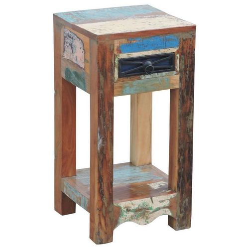 Landscape Beistelltisch , Mehrfarbig , Holz , Altholz , 1 Schubladen , quadratisch , eckig , 30x60x30 cm , ISO 9001 , Wohnzimmer, Wohnzimmertische,