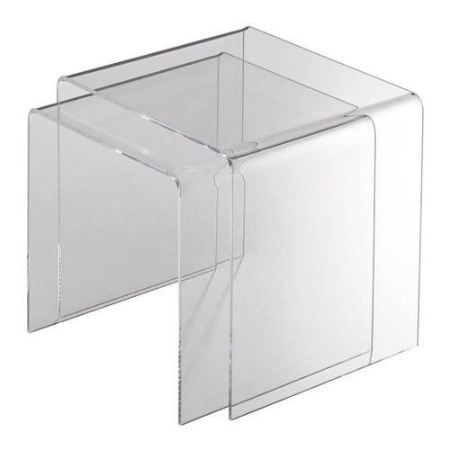Xxxl Satztisch , Klar , Kunststoff , 2-teilig , 33x36x40 cm , Wohnzimmer, Wohnzimmertische, Beistelltische