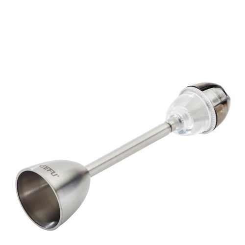 Gefu Eierköpfer , Transparent , Metall, Kunststoff , 29 cm , mit integriertem Salzstreuer, rostfrei, leichte Anwendung , Kochen, Küchenhelfer,