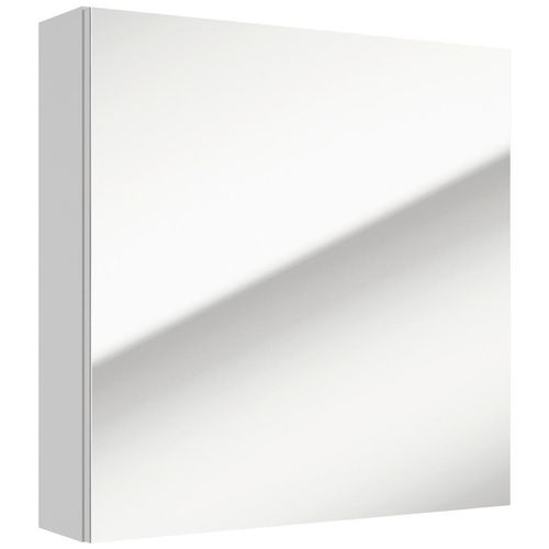 Mid.you Spiegelschrank , Weiß Hochglanz , Glas , 2 Fächer , 60x60x15 cm , Soft-Close-System , Badezimmer, Badezimmerspiegel, Spiegelschränke