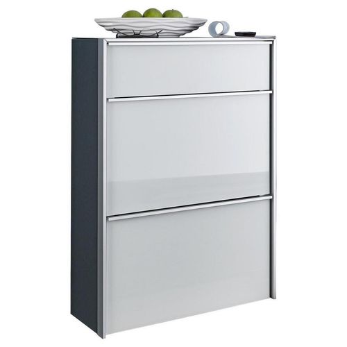 Dieter Knoll Schuhschrank , Schwarz, Weiß, Alu , Metall , 1 Schubladen , 63x98x33.5 cm , Typenauswahl, Beimöbel erhältlich , Garderobe,