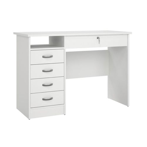 Mid.you Schreibtisch , Weiß , Kunststoff , 5 Schubladen , Wange , 48.5x75.6x109.3 cm , Stauraum, abschließbar , Büromöbel, Schreibtische,