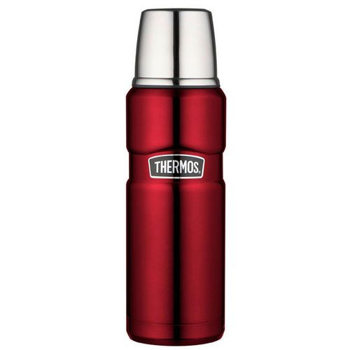 Thermos Isolierflasche Stainless King , Rot , Metall , 0,47 L , doppelwandig, schlag- und bruchfest, lebensmittelecht, Vakuum, 100% dicht, abnehmbarer