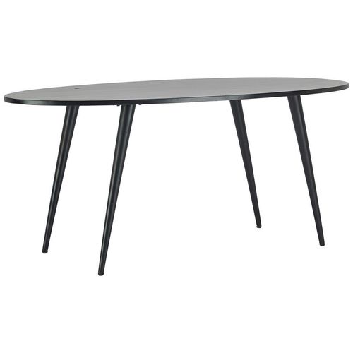 Mid.you Esstisch , Schwarz , Holz, Metall , Mangoholz , vollmassiv , Uni , oval , konisch , 175x76x90 cm , Esszimmer, Tische, Esstische, Esstische