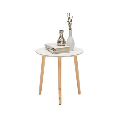 Beistelltisch , Weiß, Kiefer , Holz, Holzwerkstoff , Kiefer , teilmassiv , rund , rund , 40x40x40 cm , Wohnzimmer, Wohnzimmertische, Beistelltische