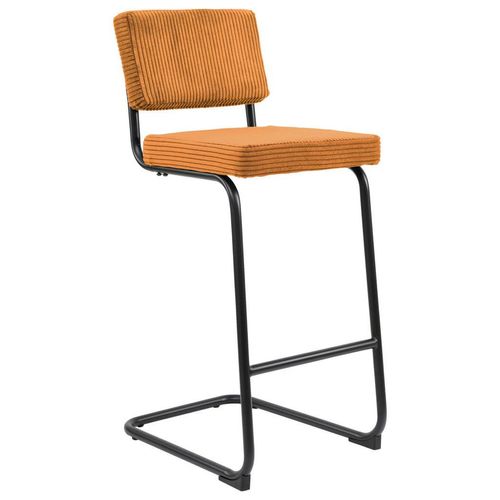 Barhocker , Orange, Schwarz , Metall, Textil , Rundrohr , 45x105x54 cm , Bsci , Stoffauswahl, Typenauswahl , Esszimmer, Barmöbel, Barhocker