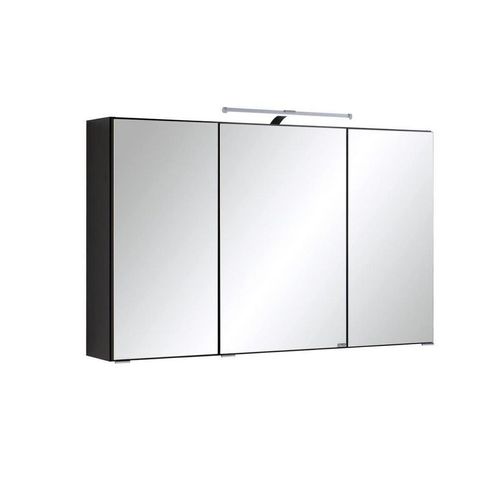 Held Spiegelschrank Held Möbel Cardiff , Graphit , Metall , 6 Fächer , 100x64x20 cm , Made in Germany , Badezimmer, Badezimmerspiegel, Spiegelschränke