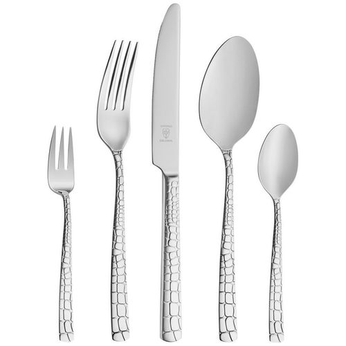 Justinus Besteckset Croco , Edelstahl , Metall , 30-teilig , lebensmittelecht , Essen & Trinken, Besteck, Besteck-Sets