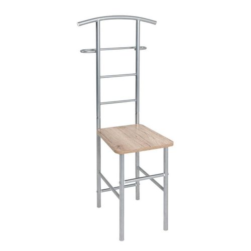 Carryhome Herrendiener , Silber, Eiche , Metall, Holzwerkstoff , 46x109x46 cm , Schlafzimmer, Herrendiener