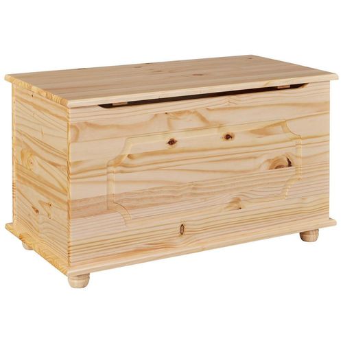 Mid.you Truhe Interlink Emel 16901000 , Natur , Holz , Kiefer , massiv , 1 Fächer , 89x53x47 cm , Deckel aufklappbar , Ordnen & Aufbewahren, Truhen
