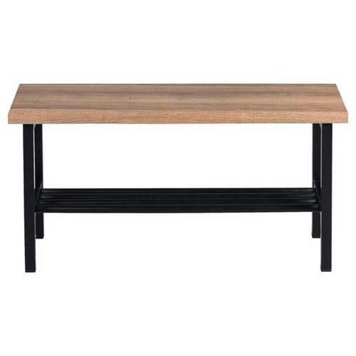Garderobenbank , Schwarz, Eiche , Metall , 80x41x30 cm , Garderobe, Garderobenbänke