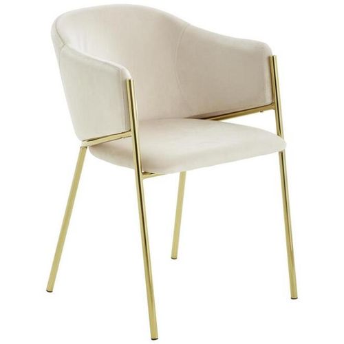 Livetastic Armlehnstuhl , Taupe, Gold , Holz, Metall, Textil , Pappel , Sperrholz , Rundrohr , 53x77x60 cm , inklusive Armlehnen , Esszimmer, Stühle,