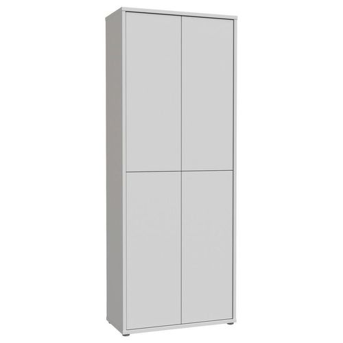 Xora Schuhschrank , Hellgrau , Holzwerkstoff , 8 Fächer , 75x192x35 cm , Typenauswahl, stehend , Garderobe, Schuhaufbewahrung, Schuhschränke