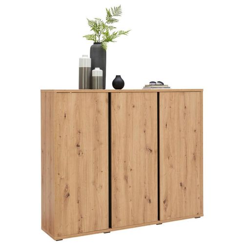 Xora Schuhschrank , Eiche , Holzwerkstoff , 18 Fächer , 145x120x34 cm , Typenauswahl , Garderobe, Schuhaufbewahrung, Schuhschränke