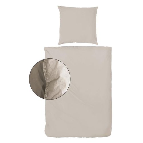 Bettwäsche , Beige , Textil , Uni , 155x220 cm , Oeko-Tex® Standard 100 , pflegeleicht, atmungsaktiv , Schlaftextilien, Bettwäsche, Bettwäsche,