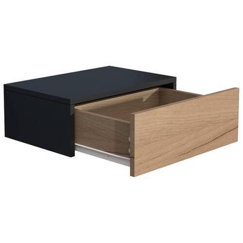 Mid.you Nachtschrank , Schwarz, Eiche , Holzwerkstoff , 1 Schubladen , 45x15x30 cm , hängend , Schlafzimmer, Nachttische