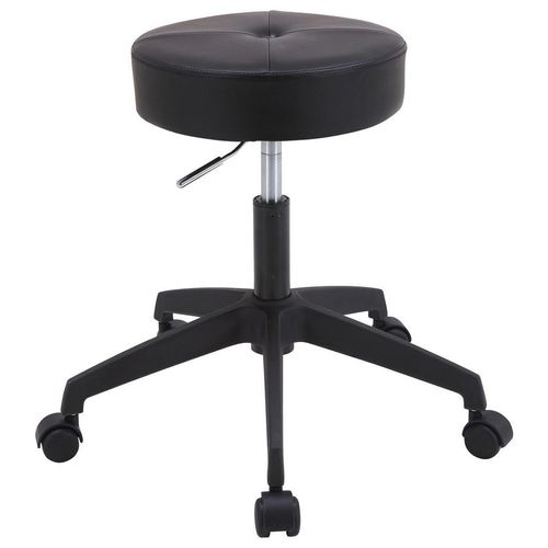 Carryhome Bürohocker , Schwarz, Silber , Metall, Kunststoff, Textil , Rollen, Drehkreuz , 35x49-61x35 cm , Arbeitszimmer, Bürostühle, Bürohocker