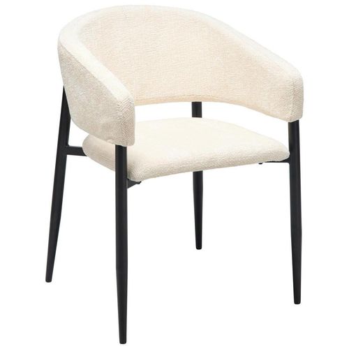 Mid.you Armlehnstuhl , Beige , Holz, Metall, Textil , Pappel , Sperrholz , konisch , 50x82x59 cm , inklusive Armlehnen , Esszimmer, Stühle,