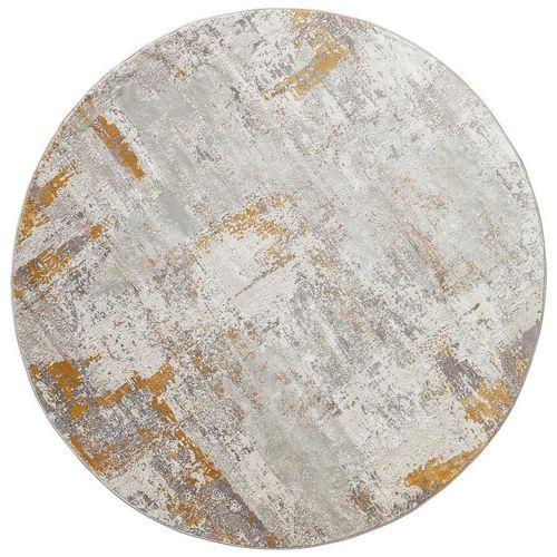 Dieter Knoll Vintage-Teppich Apollo , Gold , Textil , Abstraktes , rund , leicht zusammenrollbar , Teppiche & Böden, Teppiche, Vintage-Teppiche
