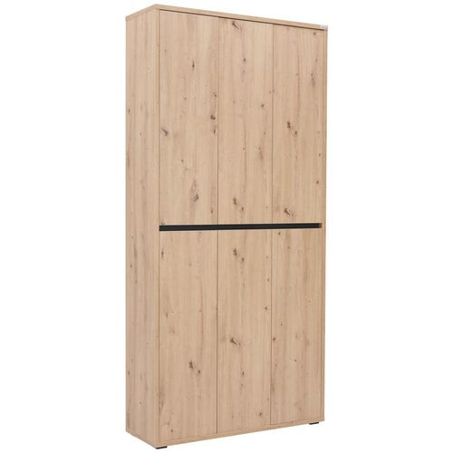Xora Schuhschrank , Eiche , Holzwerkstoff , 20 Fächer , 100x210x34 cm , Garderobe, Schuhaufbewahrung, Schuhschränke