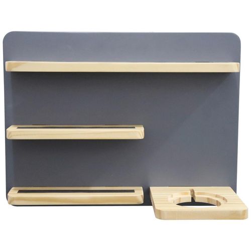 Ben'n'jen Regal , Grau, Natur , Holz , Kiefer , 4 Fächer , 40x30x15 cm , Fsc, Reach, Bsci , Typenauswahl, Toniebox und tonies®-Figuren kompatibel ,