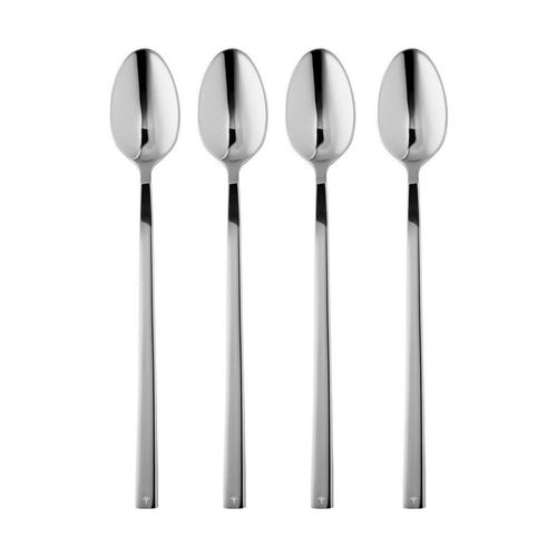 Joop! Latte-Macchiato-Löffelset Dining Glamour , Silber , Metall , 4-teilig , 23.2x11.6x3.3 cm , Essen & Trinken, Besteck, Löffel