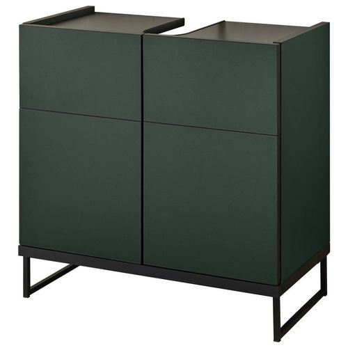 Mid.you Waschbeckenunterschrank , Schwarz, Grün , Holzwerkstoff , 60x59.4x31 cm , stehend , Badezimmer, Badezimmerschränke, Waschbeckenunterschränke