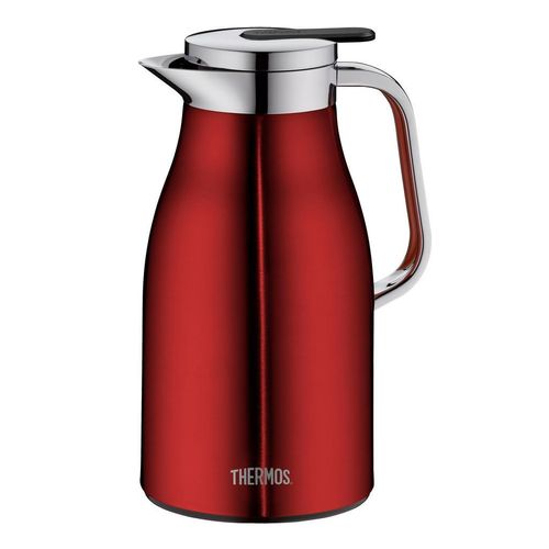Xxxl Isolierkanne Century , Dunkelrot , Metall , 1 L , BPA-frei , Ausgießer, lebensmittelecht, Vakuum, Glaskolben, abnehmbarer Deckel,