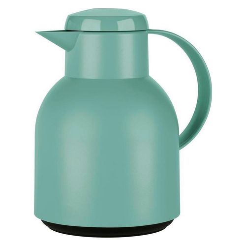 Emsa Isolierkanne Samba , Grün , Kunststoff , 1,0 L , lebensmittelecht, 100% dicht, Glaskolben, abnehmbarer Deckel, Schraubverschluss, hält warm, kalt