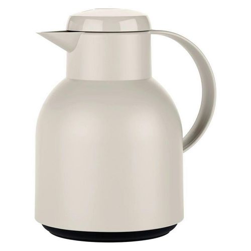 Emsa Isolierkanne Samba , Grau , Kunststoff , 1,0 L , lebensmittelecht, 100% dicht, Glaskolben, abnehmbarer Deckel, Schraubverschluss, hält warm, kalt