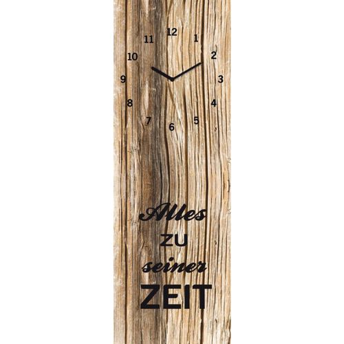 Euroart Wanduhr , Mehrfarbig , Glas , 20x60x3.1 cm , Dekoration, Uhren, Wanduhren